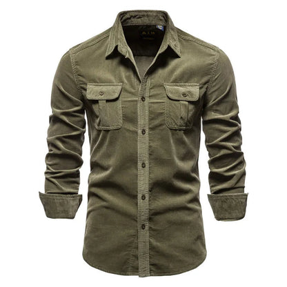 Caverno | Men’s Slim-Fit Cotton Corduroy Shirt