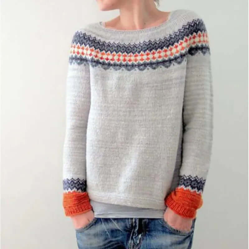 Norvella | Women’s Elegant Fair Isle Knit Sweater