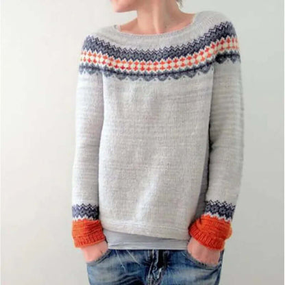 Norvella | Women’s Elegant Fair Isle Knit Sweater