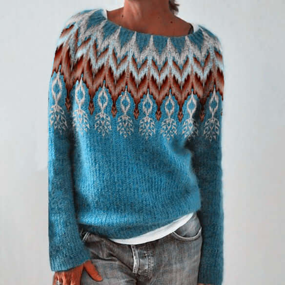 Norvella | Women’s Elegant Fair Isle Knit Sweater